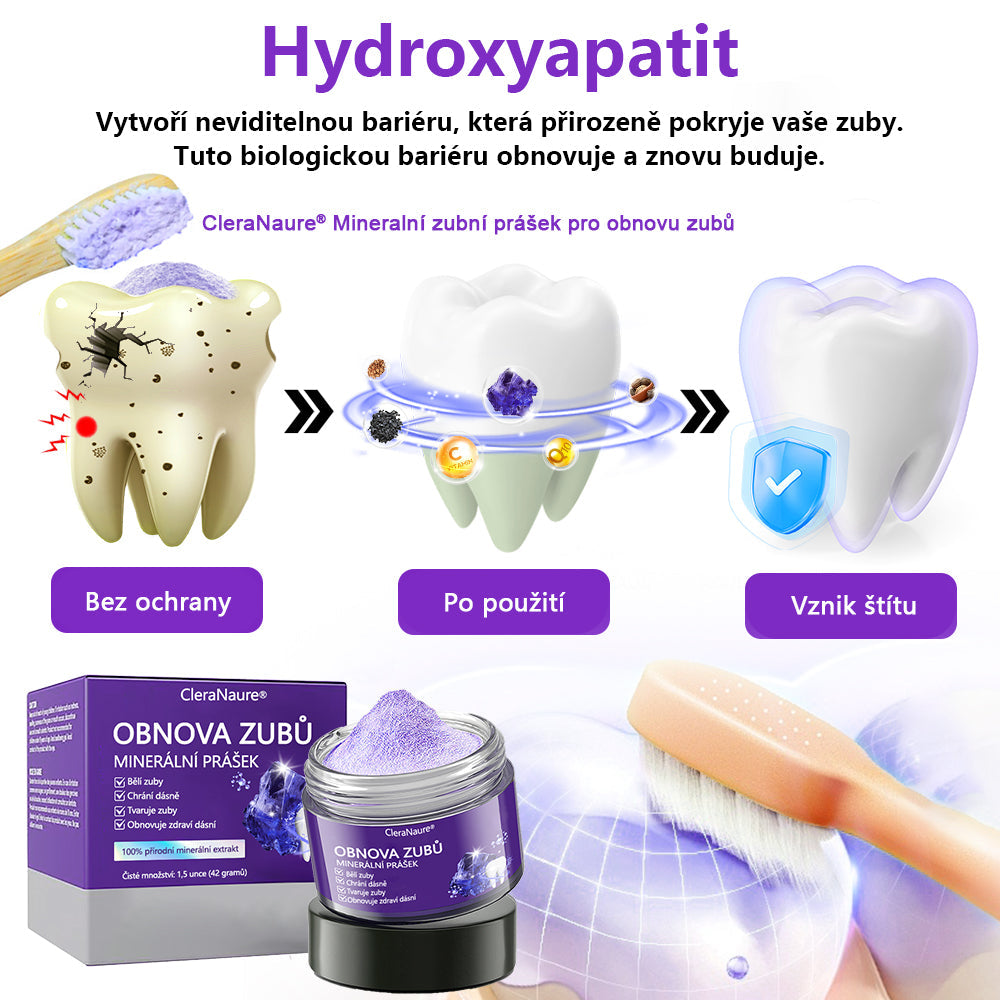 🦷CleraNature® Zubní minerální prášek na obnovu zubů🔮
