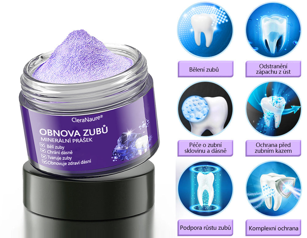 🦷CleraNature® Zubní minerální prášek na obnovu zubů🔮