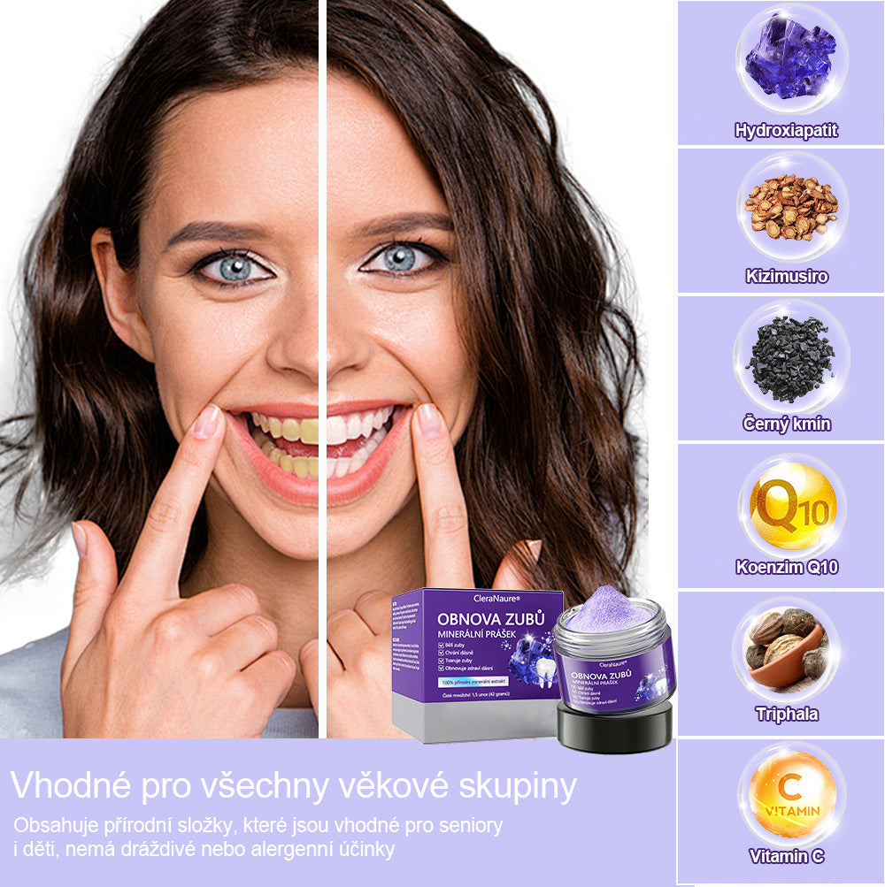 🦷🦷CleraNature® Zubní minerální prášek na obnovu zubů🔮