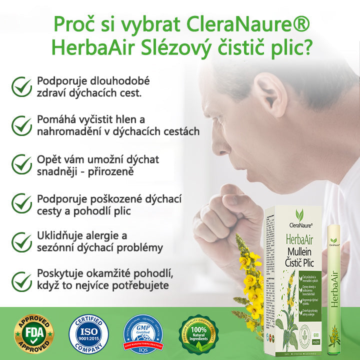 🏅🏅CleraNaure® HerbaAir Mullein Čistič Plic